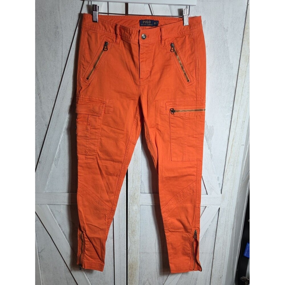 Polo Ralph Lauren Orange Cargo Skinny Jeans Size 8